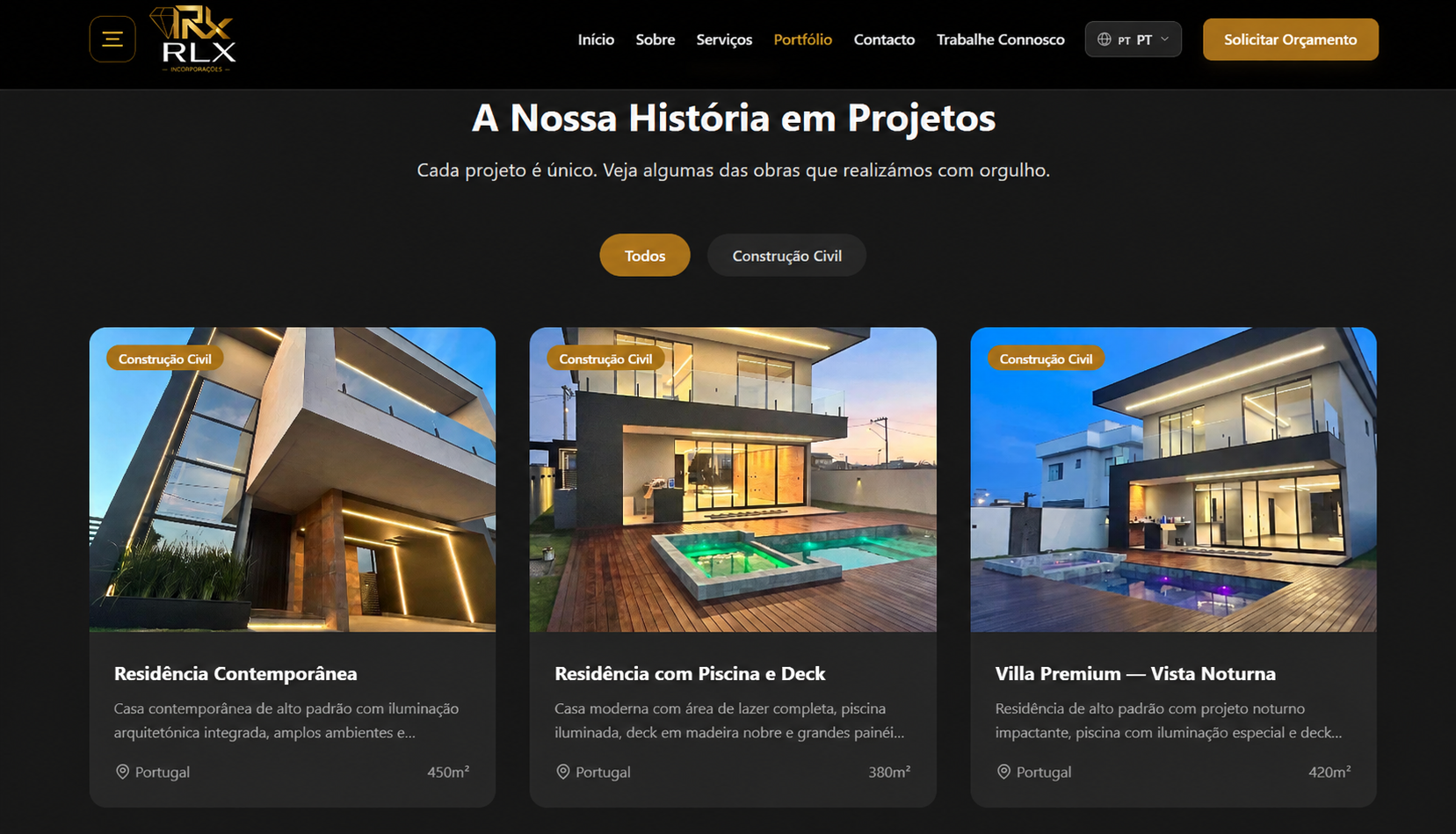 Site RLX Incorporações